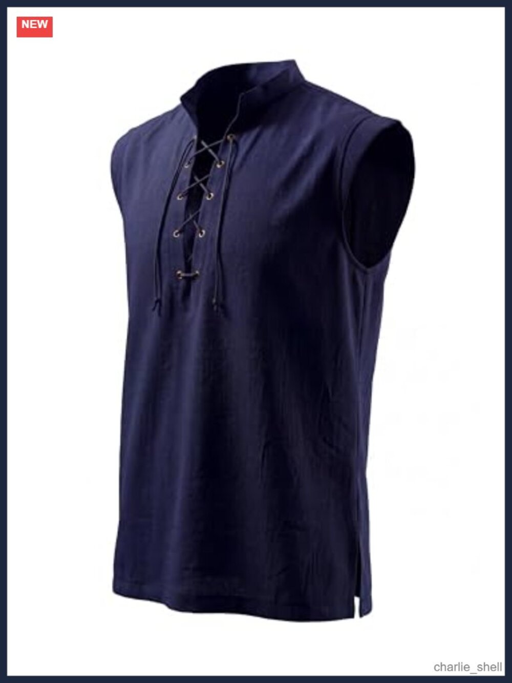 Men's 100% Cotton Sleeveless Tank Top Pirate Renaissance Costume Shirt